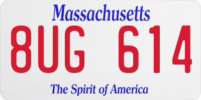 MA license plate 8UG614
