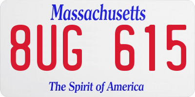 MA license plate 8UG615