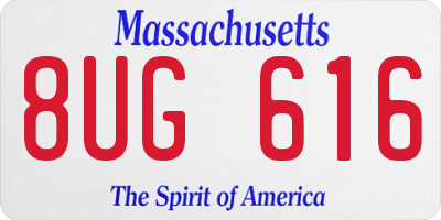 MA license plate 8UG616
