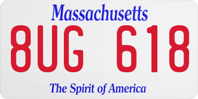 MA license plate 8UG618
