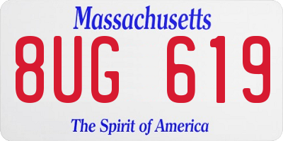 MA license plate 8UG619