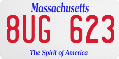 MA license plate 8UG623
