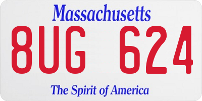 MA license plate 8UG624