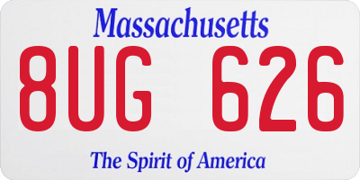 MA license plate 8UG626