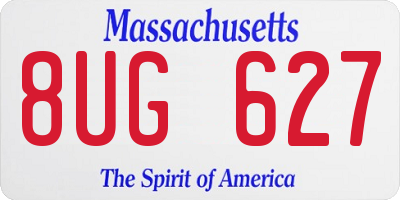 MA license plate 8UG627
