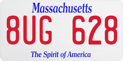 MA license plate 8UG628