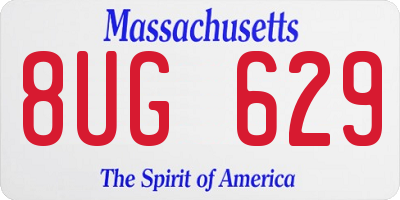 MA license plate 8UG629