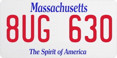MA license plate 8UG630