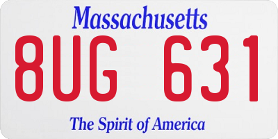 MA license plate 8UG631