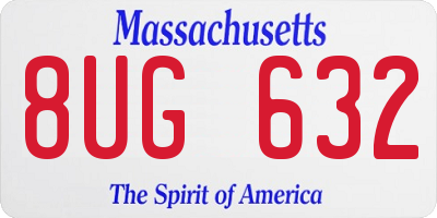 MA license plate 8UG632