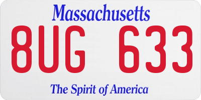 MA license plate 8UG633