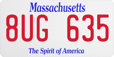 MA license plate 8UG635