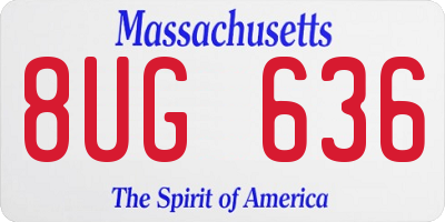 MA license plate 8UG636