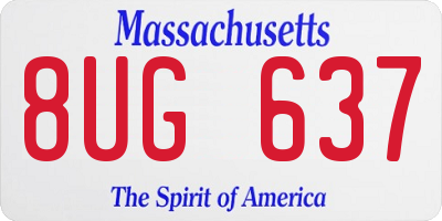 MA license plate 8UG637