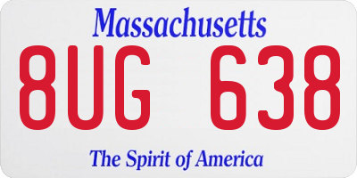 MA license plate 8UG638