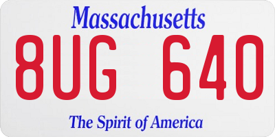 MA license plate 8UG640