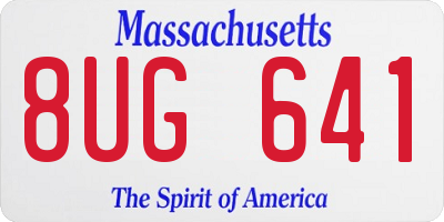 MA license plate 8UG641