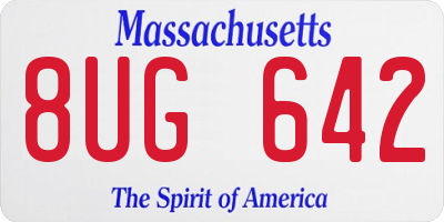 MA license plate 8UG642