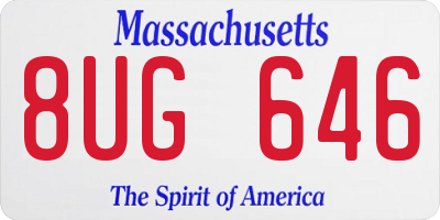 MA license plate 8UG646