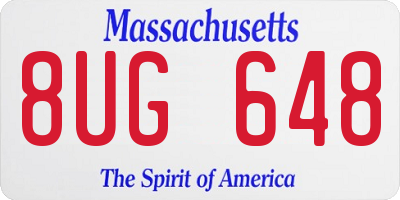 MA license plate 8UG648