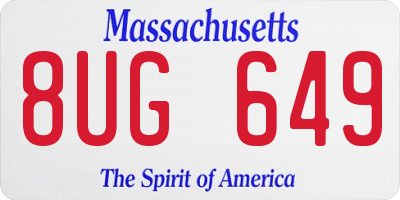MA license plate 8UG649