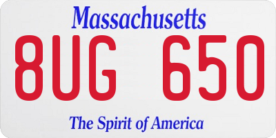 MA license plate 8UG650