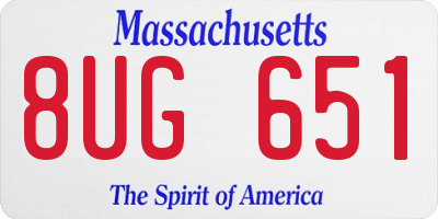 MA license plate 8UG651