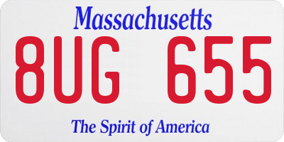 MA license plate 8UG655
