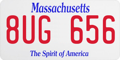 MA license plate 8UG656