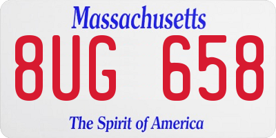 MA license plate 8UG658