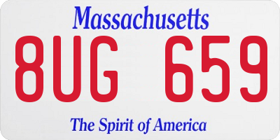 MA license plate 8UG659