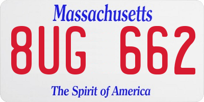 MA license plate 8UG662