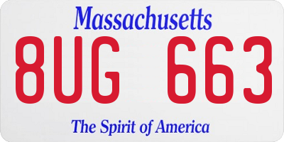 MA license plate 8UG663