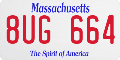 MA license plate 8UG664