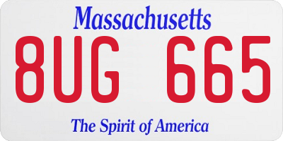MA license plate 8UG665