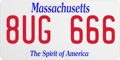 MA license plate 8UG666