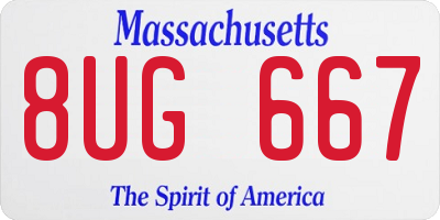 MA license plate 8UG667