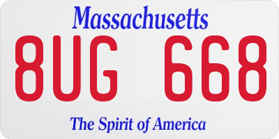 MA license plate 8UG668