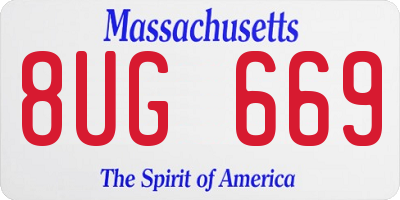 MA license plate 8UG669