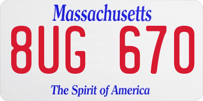 MA license plate 8UG670