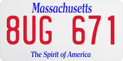 MA license plate 8UG671