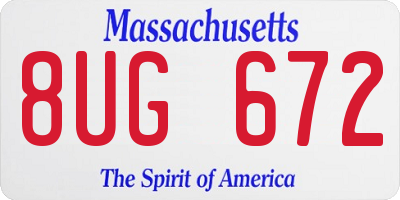 MA license plate 8UG672