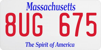 MA license plate 8UG675