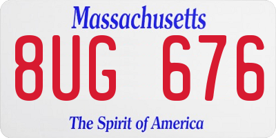 MA license plate 8UG676