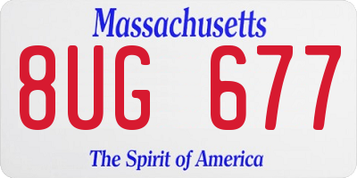 MA license plate 8UG677