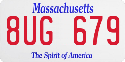 MA license plate 8UG679