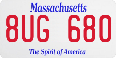 MA license plate 8UG680