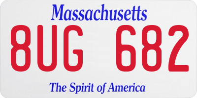 MA license plate 8UG682