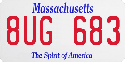 MA license plate 8UG683