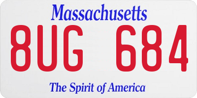MA license plate 8UG684